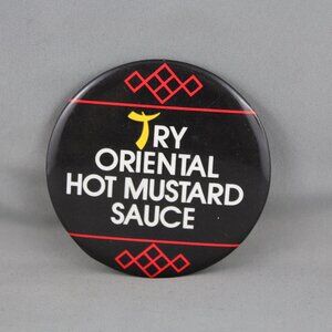 1980s Mc Donald's Staff Pin - Mc Nuggests Pin - Try Oriental Hot Mustard Sauce
